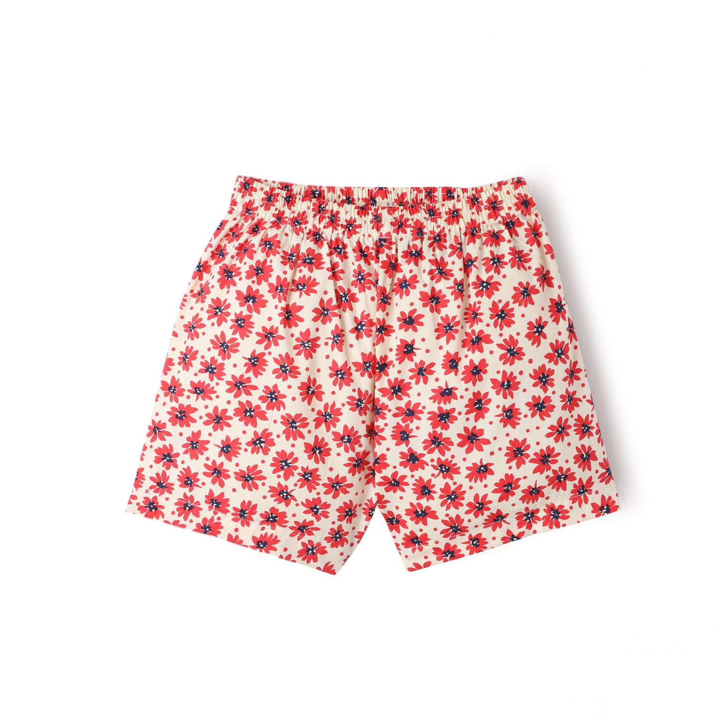 Red Premium Cotton Polka Dots Printed with Bio Finish Flutter Sleeves Top & Shorts Co-ord Set for Girls