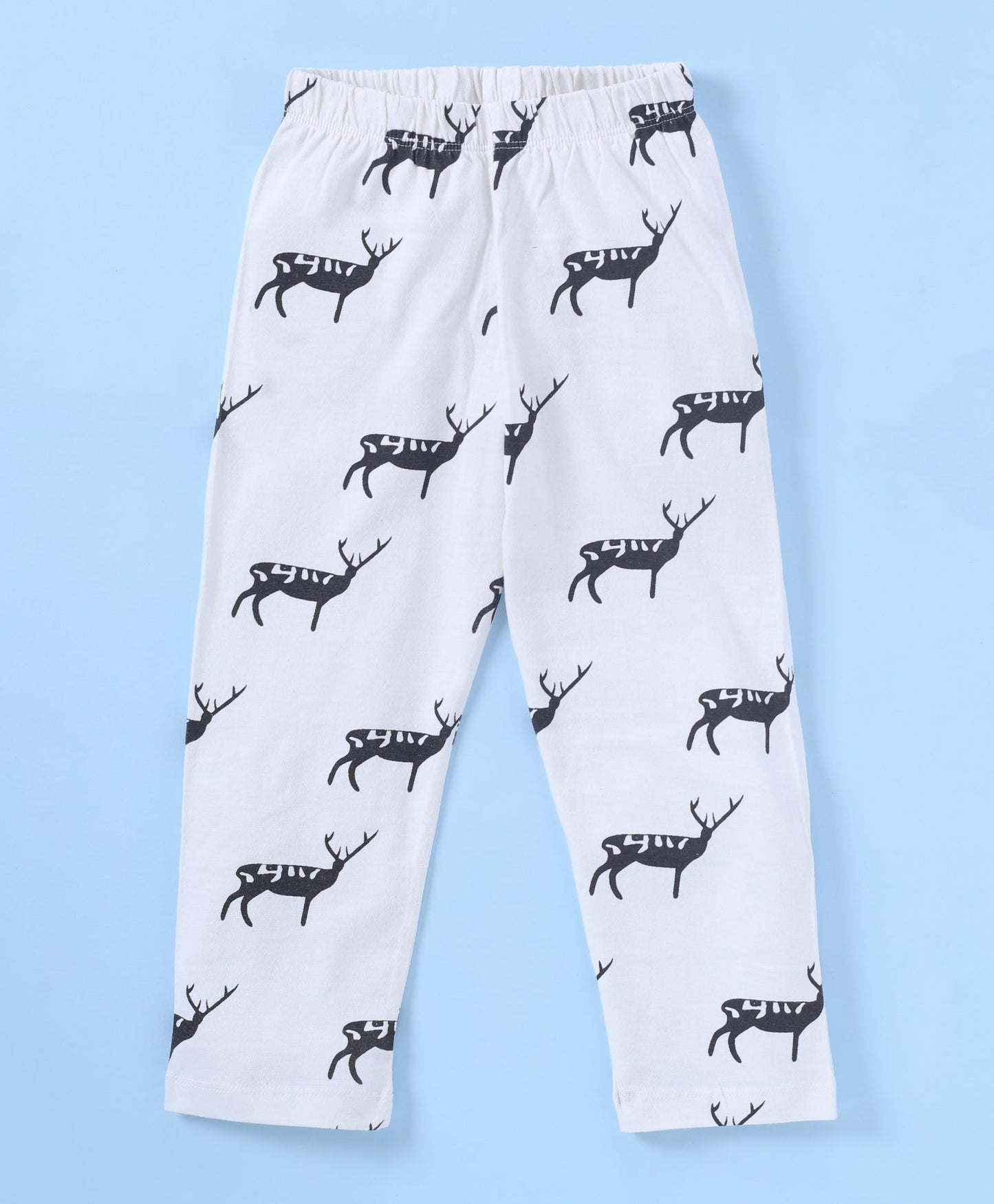 Pink & White Reindeer Printed Loungewear for Girls