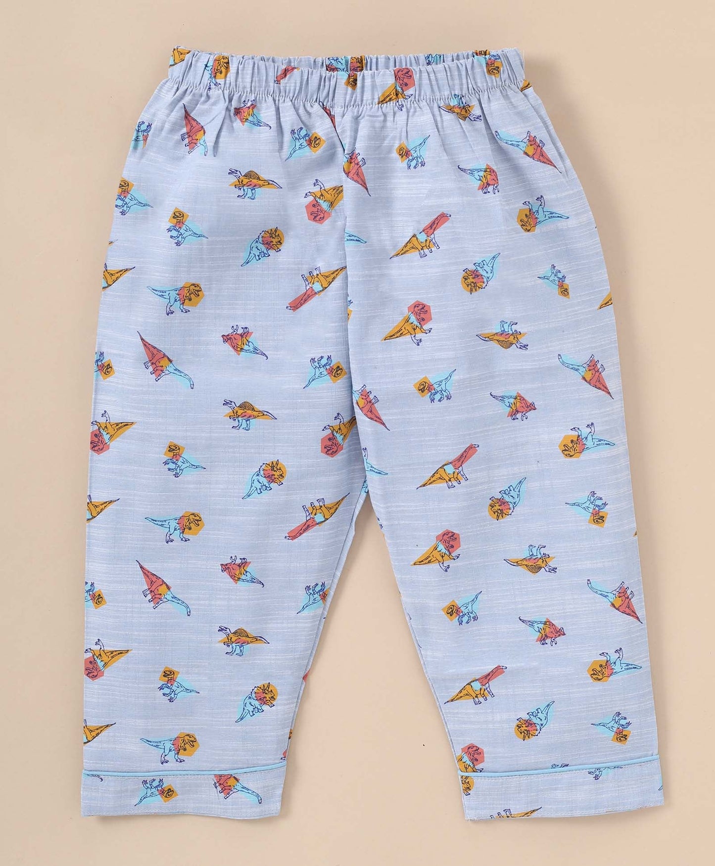 Blue Dinosaur Printed Cotton Night Suit for Boys