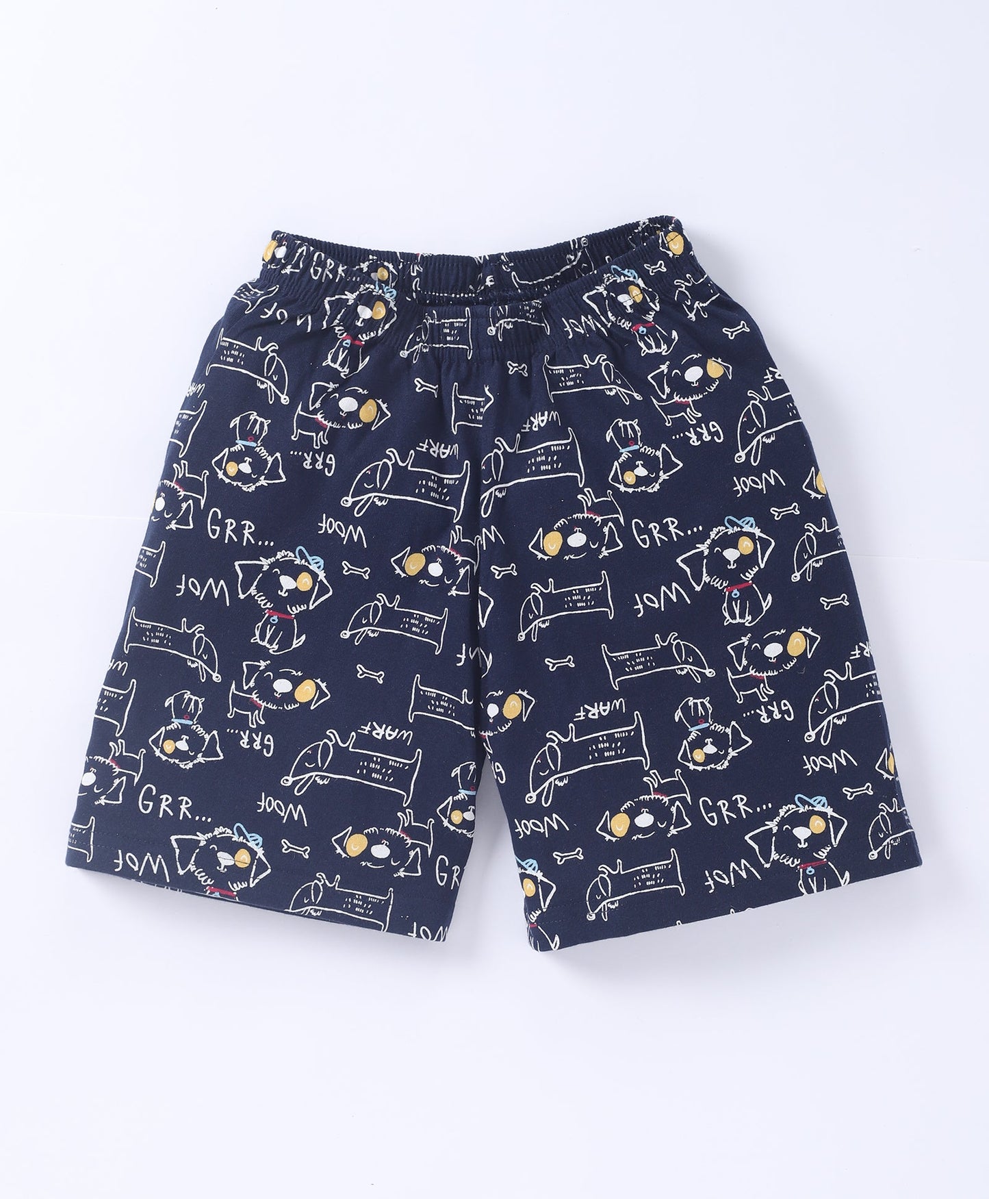 Black Puppy Printed Cotton Co-ord Set for Kids