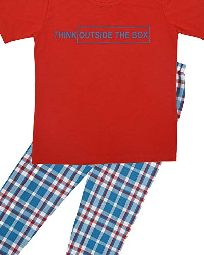 Red & Blue Checks Printed Cotton Night Suit for Girls