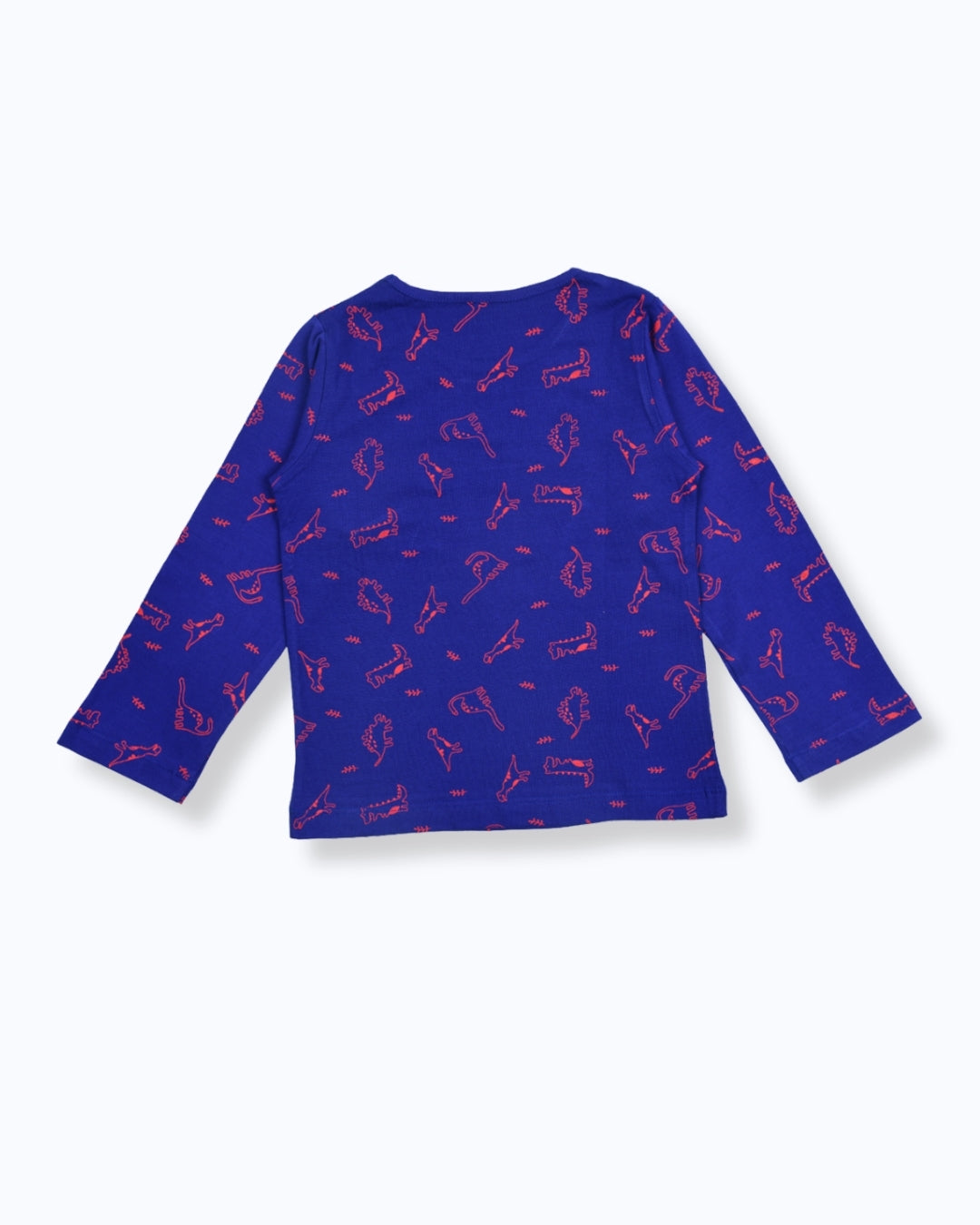 Blue Dinosaur Printed Cotton Night Dress for Kids