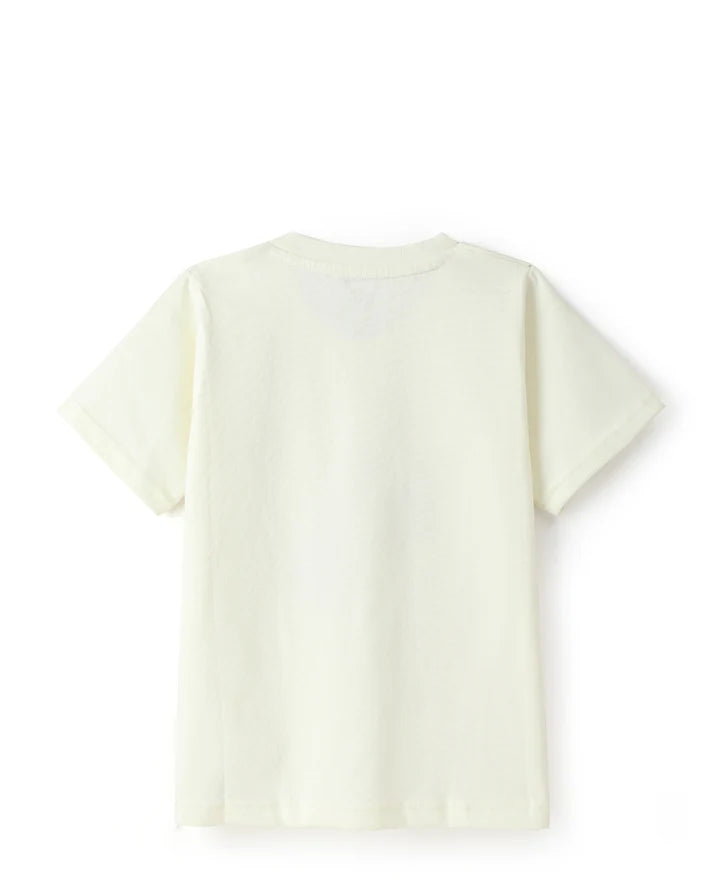 Brown & Off white Typographic Printed Premium Cotton T-Shirt & Shorts Set for Boys & Girls