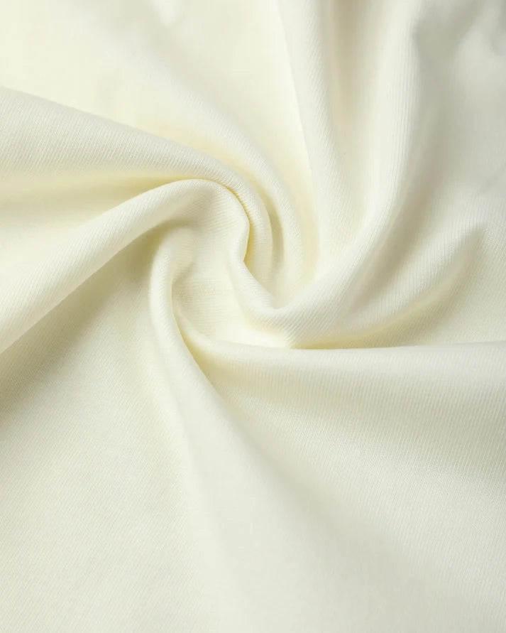 Girls Premium Cotton White T-Shirt & Shorts Set with Multicolor Crochet Flower