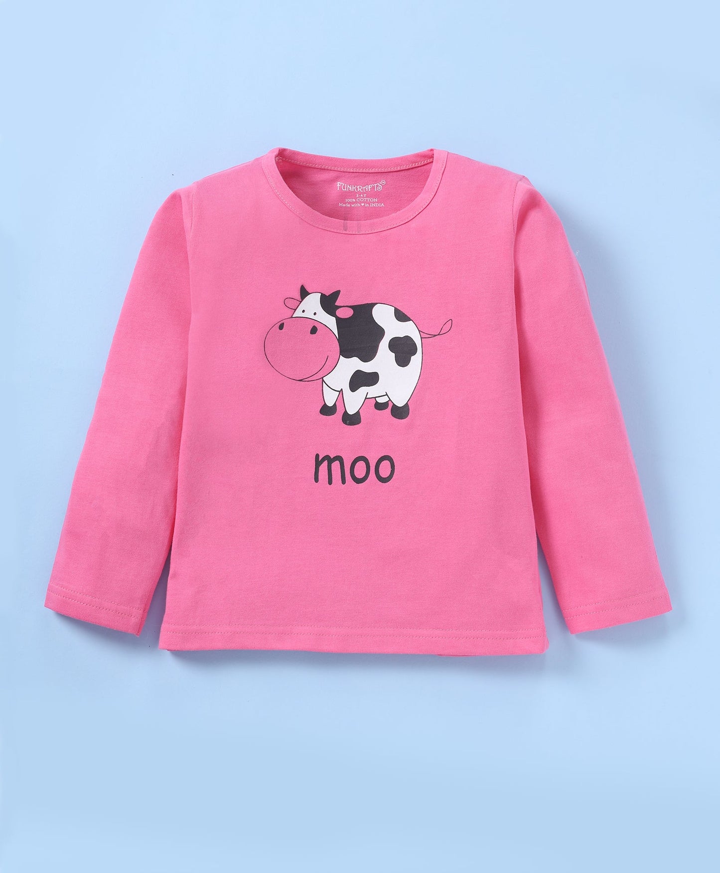 Pink & Black Swiss Cow Printed Girls Loungewear