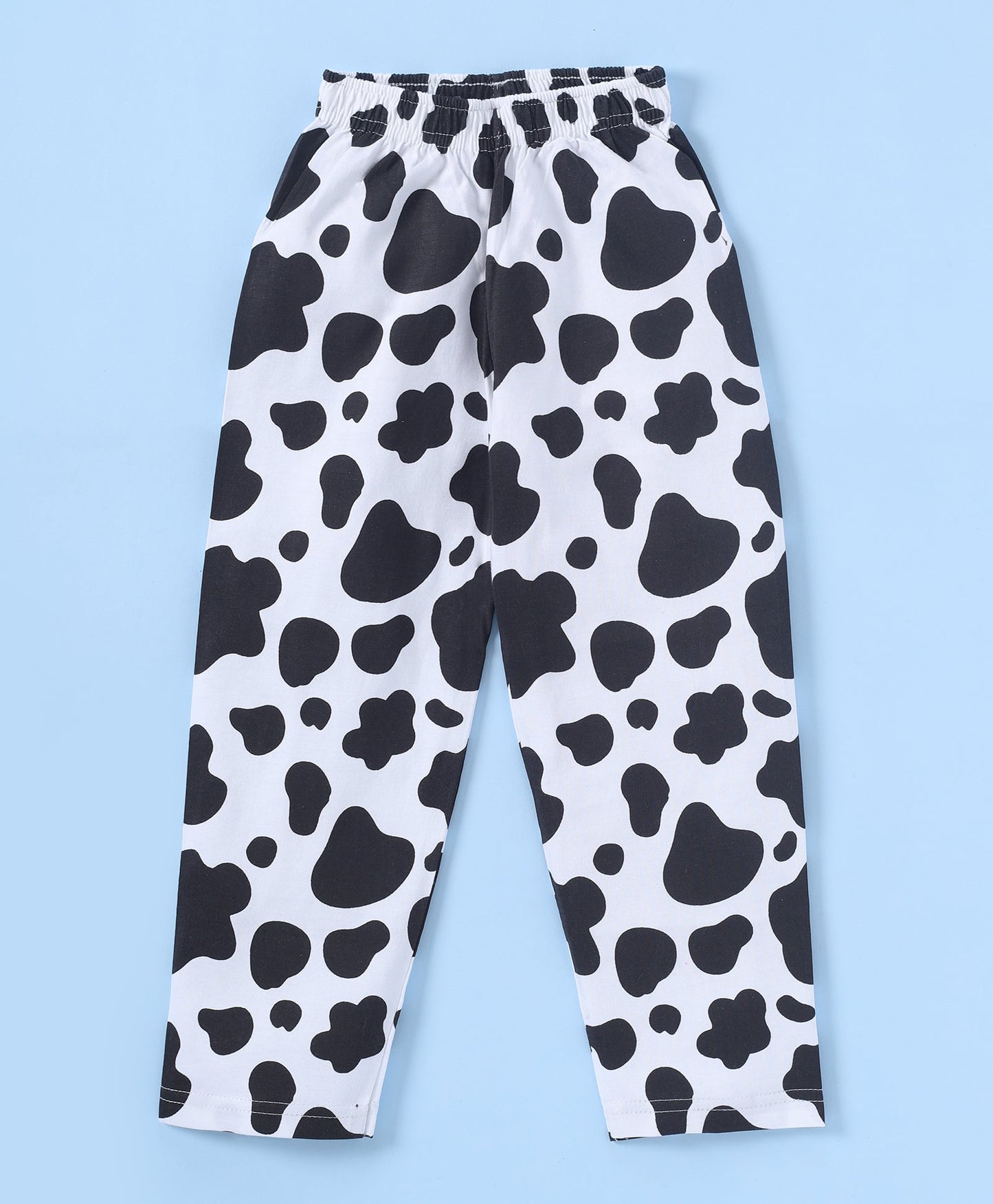 Pink & Black Swiss Cow Printed Girls Loungewear