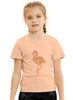 Peach Girls Sequin Printed Cotton T-shirt