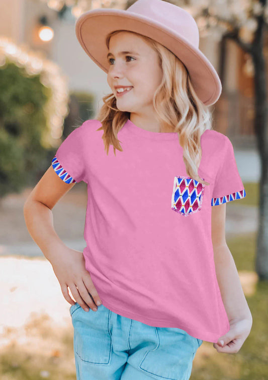 Pink Sequin Girls T-shirt