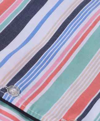 Multi-Color Stripe Vibe Collar Style Nightsuit for Kids