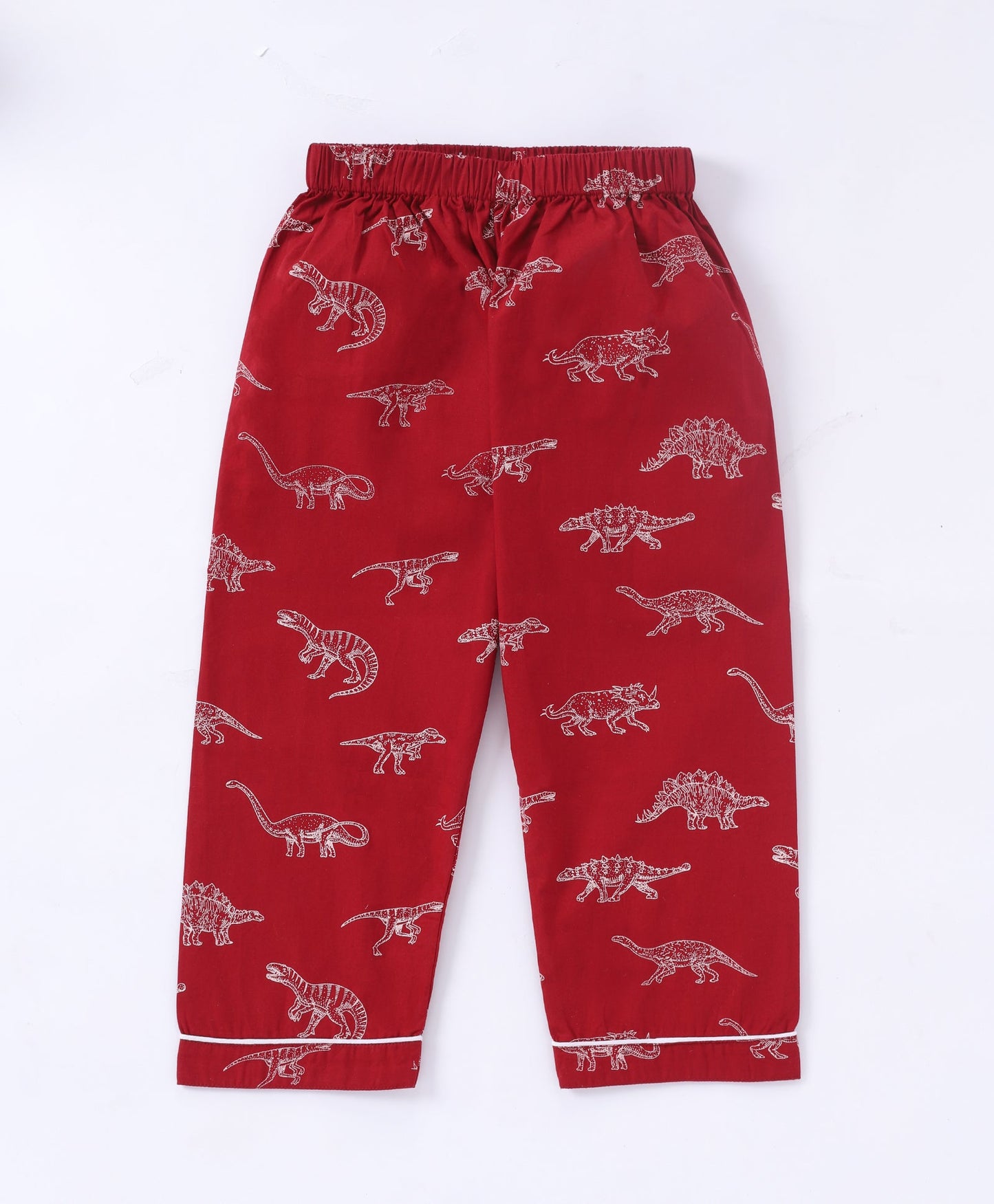 Red Dinosaur Printed Pure Cotton Night Suit for Boys