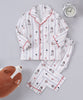 White Puppy Printed Pure Cotton Night Suit for Kids