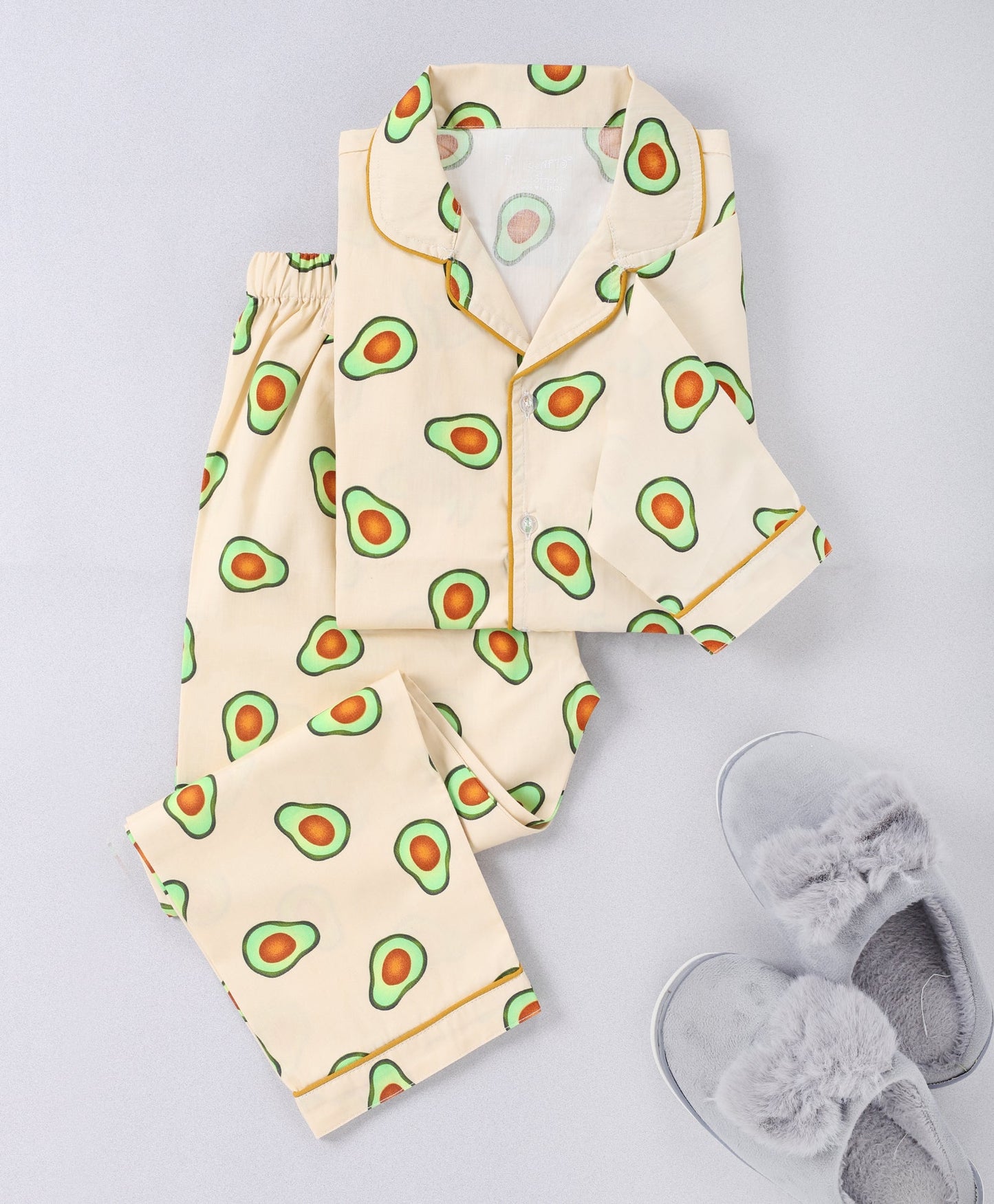 Avocado Printed Pure Cotton Night Suit for Kids