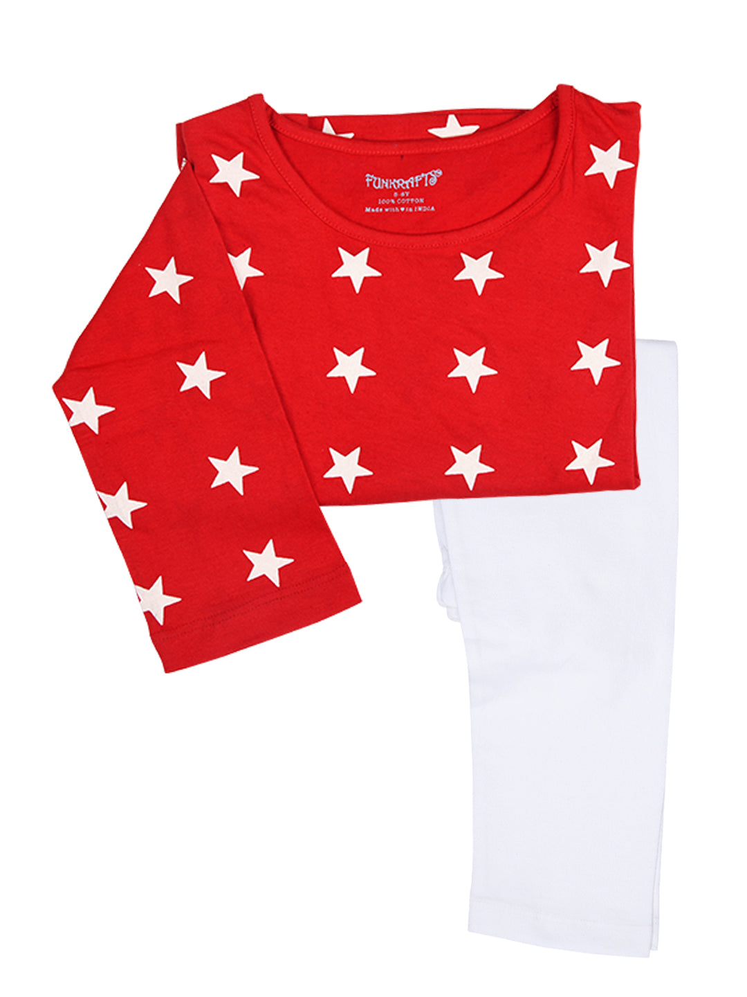 Blue & Red Pure Cotton Full Sleeves Printed T-shirt & Pyjama Set for Boys - Pack of 2