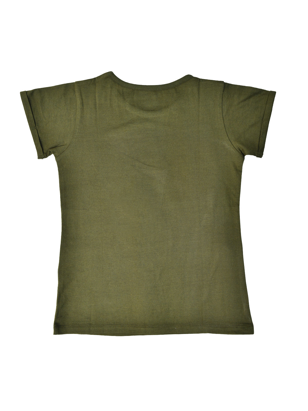 Olive Green Girls Sequin T-shirt