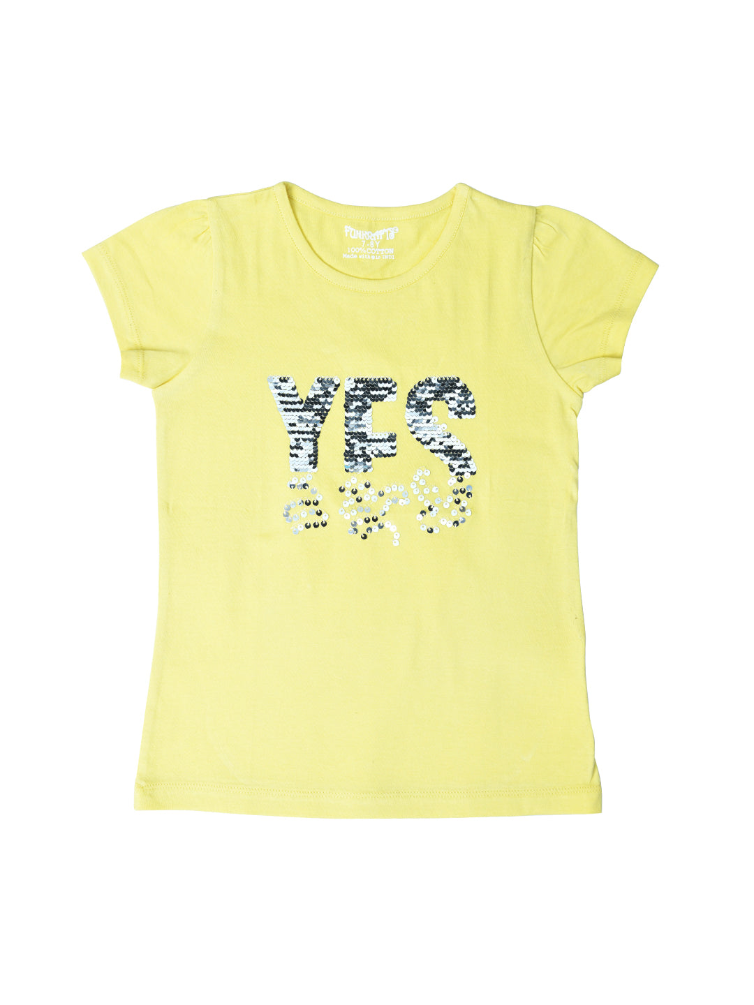 Yellow Sequin T-shirt for Girls