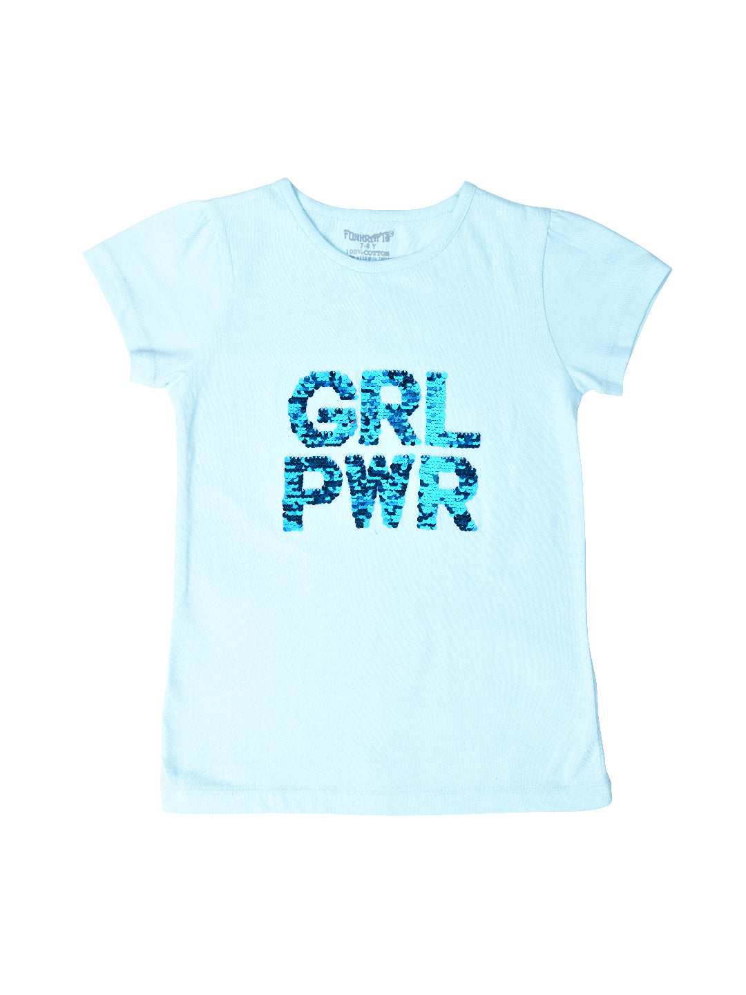 Blue Flip Sequin Girls T-shirt