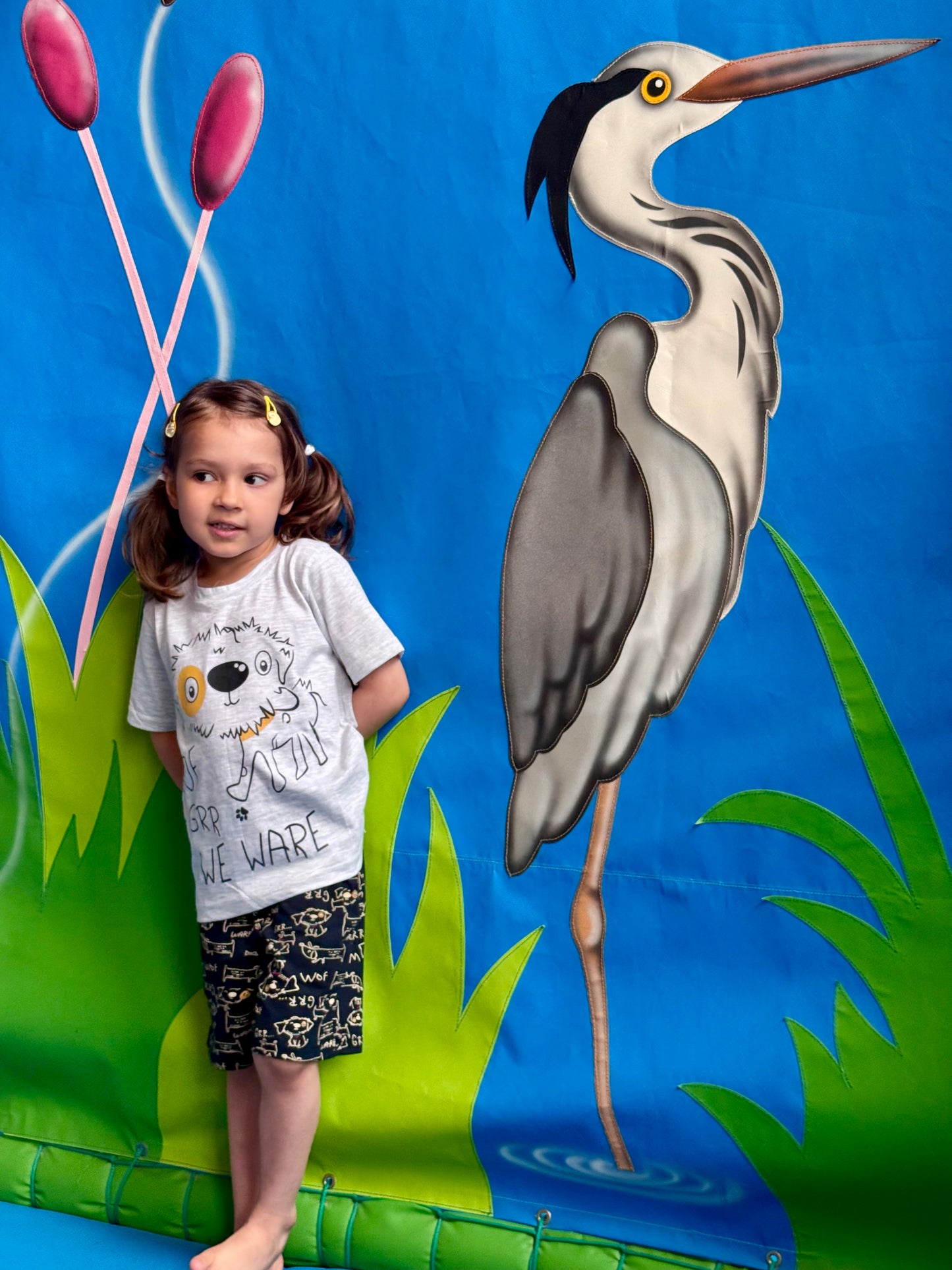 Navy Blue & Grey Puppy Printed Premium Cotton T-Shirt & Shorts Set for Boys & Girls